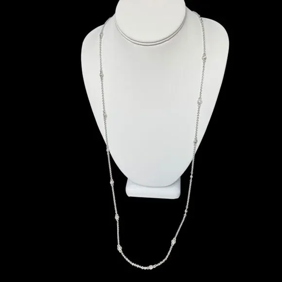 Necklace Cubic Zirconia Chain Judith Ripka Sterling Silver 925 CZ